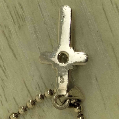 925刻印 ダイヤモンド十字架 ネックレス レディース